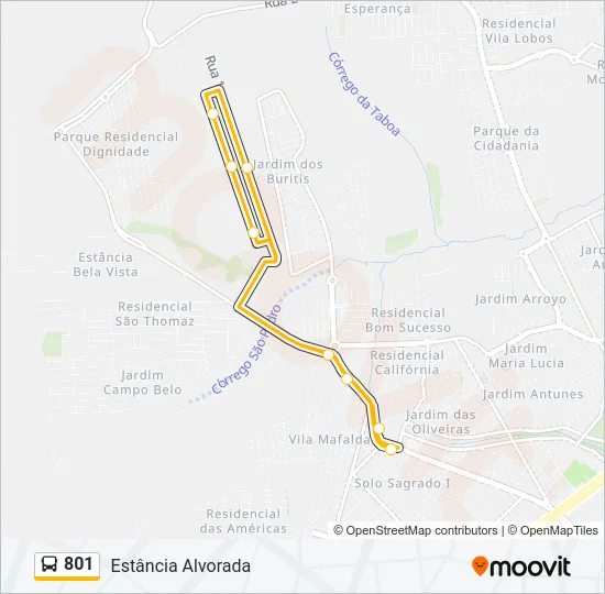 801 Bus Line Map
