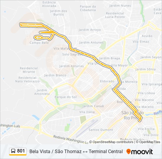 801 bus Line Map