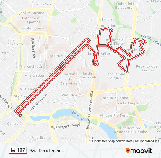 107 Bus Line Map