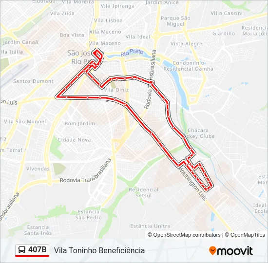 407B Bus Line Map