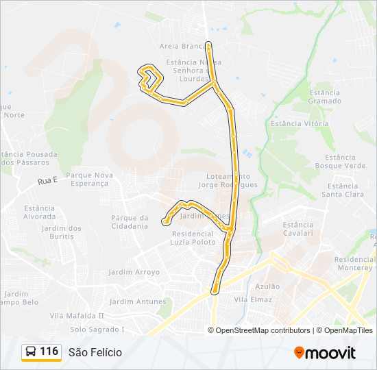 Mapa de 116 de autobús