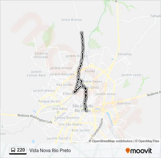 220 Bus Line Map