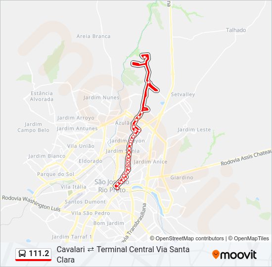 Mapa da linha 111.2 de ônibus