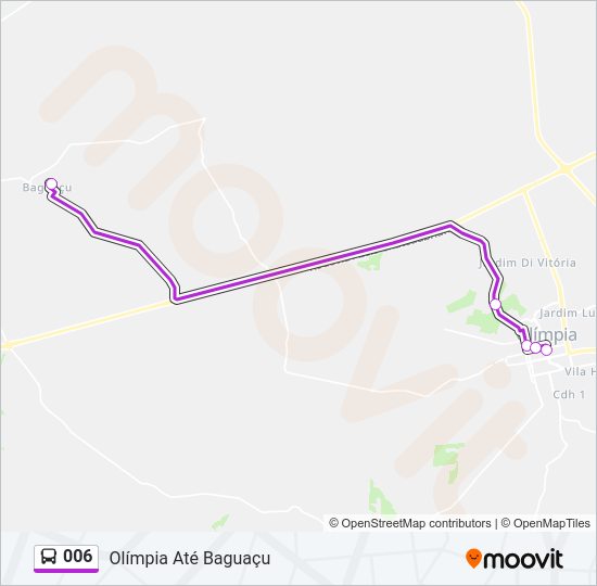Mapa da linha 006 de ônibus