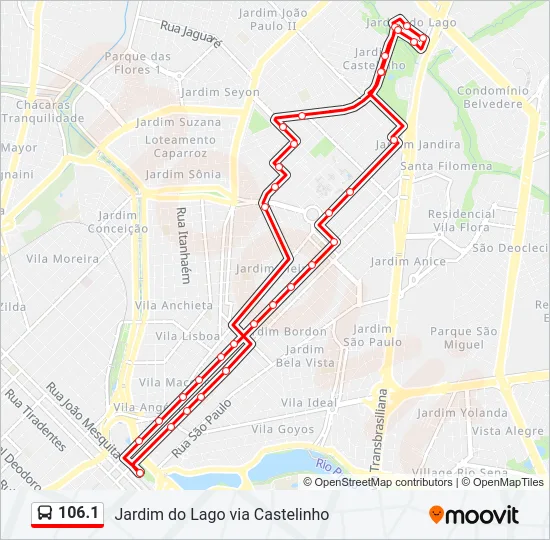 106.1 Bus Line Map