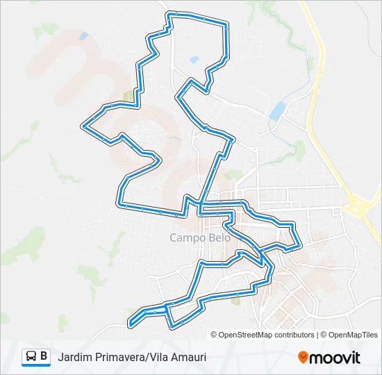 B Bus Line Map