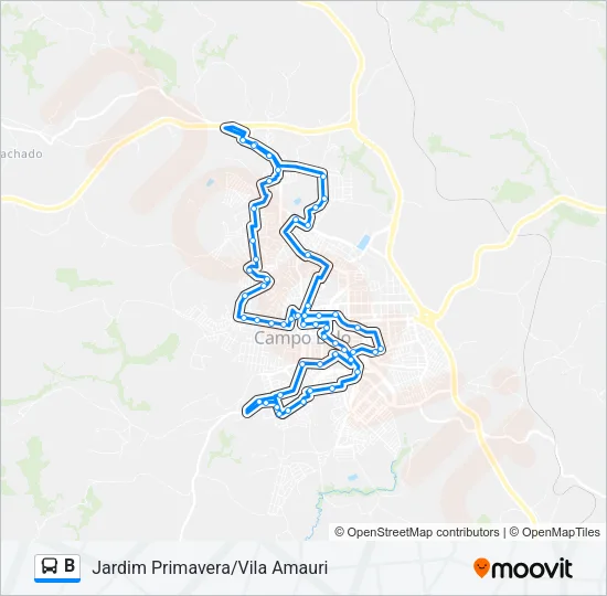 B Bus Line Map