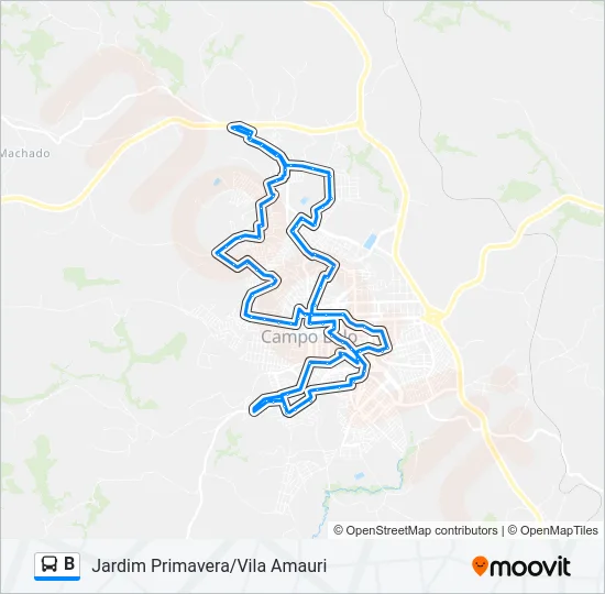 B Bus Line Map