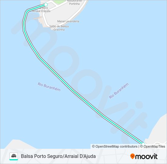 Mapa da linha BALSA PORTO SEGURO/ARRAIAL de barca