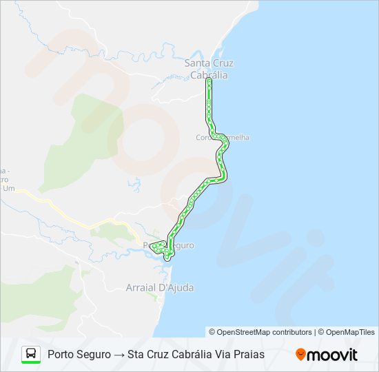 Mapa da linha PORTO SEGURO/CABRÁLIA de ônibus