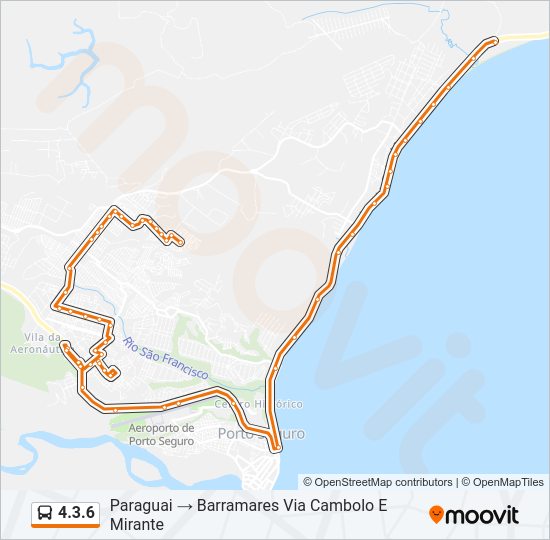 Mapa da linha 4.3.6 de ônibus