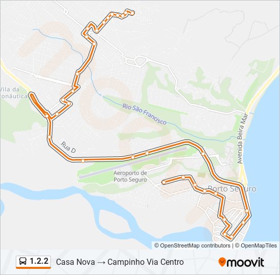 Mapa da linha 1.2.2 de ônibus