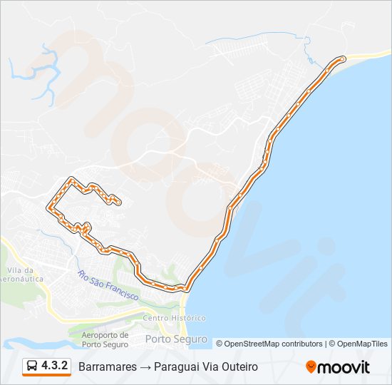 Mapa da linha 4.3.2 de ônibus