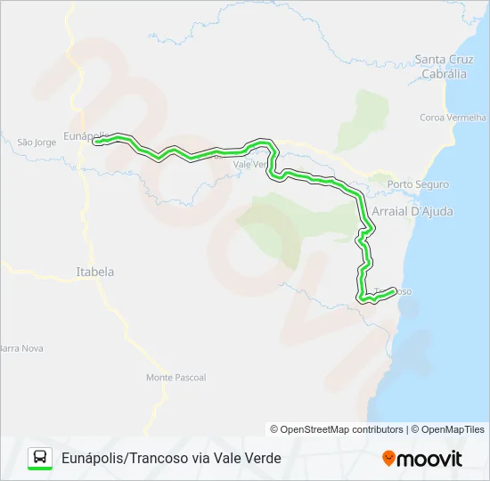 EUNÁPOLIS/TRANCOSO Bus Line Map