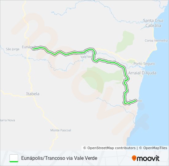 Rota da linha eunápolistrancoso: horários, paradas e mapas - Eunápolis ...