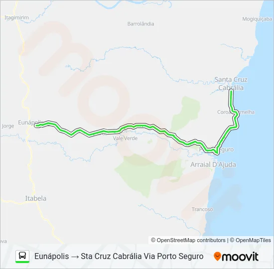 EUNÁPOLIS/CABRÁLIA Bus Line Map