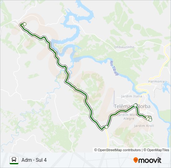 Mapa da linha KLABIN PUMA KLABIN PUMA de ônibus
