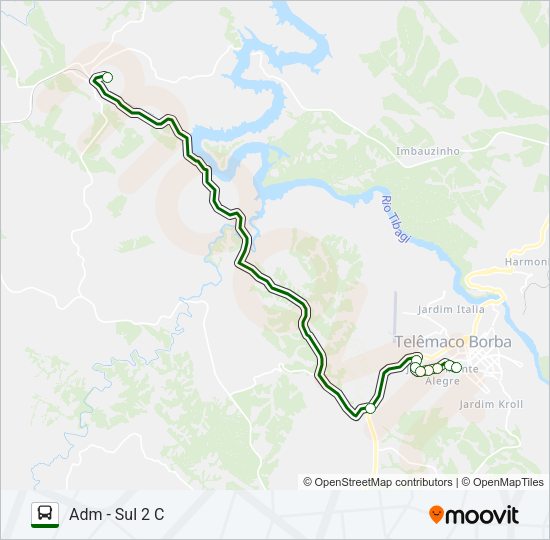 Mapa da linha KLABIN PUMA KLABIN PUMA de ônibus