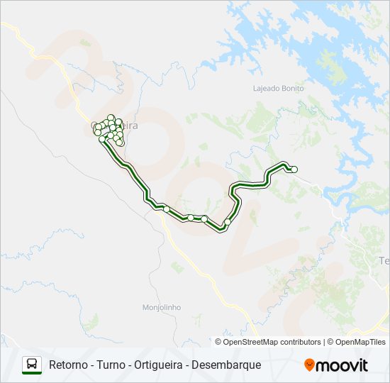 Mapa da linha KLABIN PUMA KLABIN PUMA de ônibus