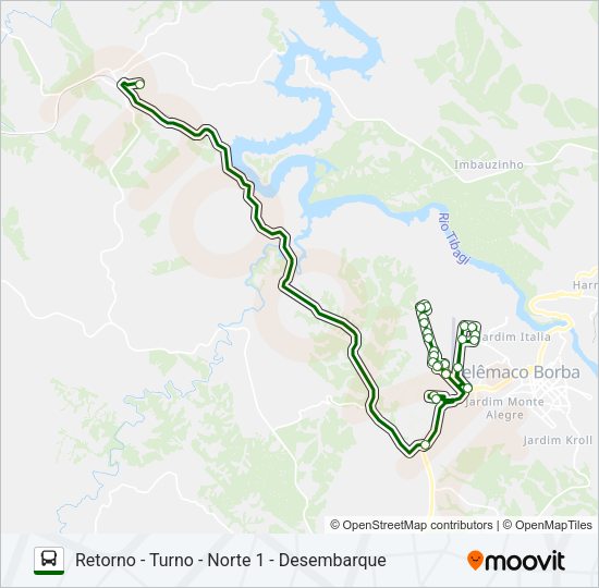Mapa da linha KLABIN PUMA KLABIN PUMA de ônibus