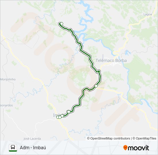 Mapa da linha KLABIN PUMA KLABIN PUMA de ônibus