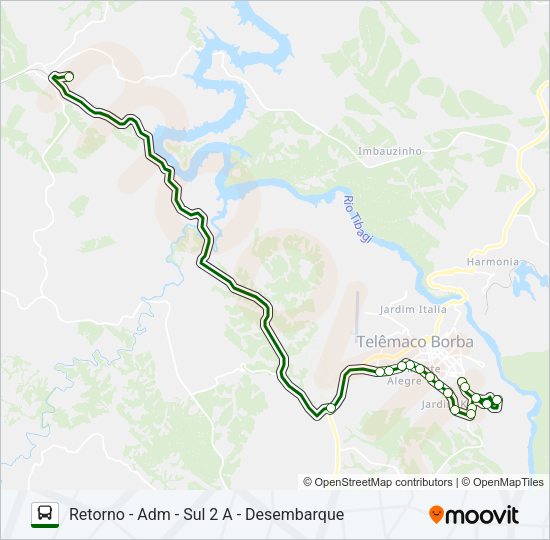 Mapa da linha KLABIN PUMA KLABIN PUMA de ônibus
