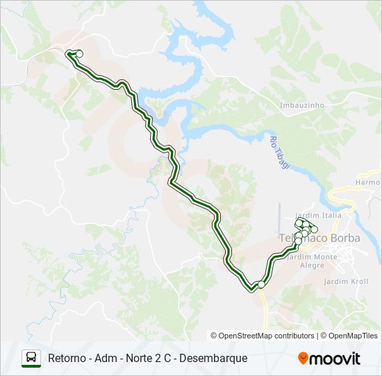 Mapa da linha KLABIN PUMA KLABIN PUMA de ônibus