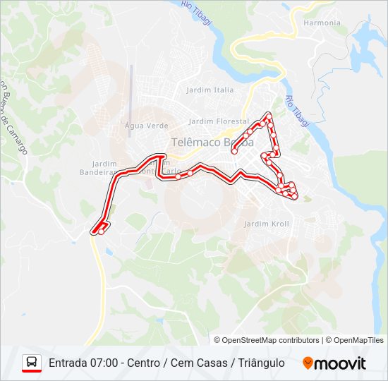 Mapa da linha 10800 DISTRITO INDUSTRIAL de ônibus