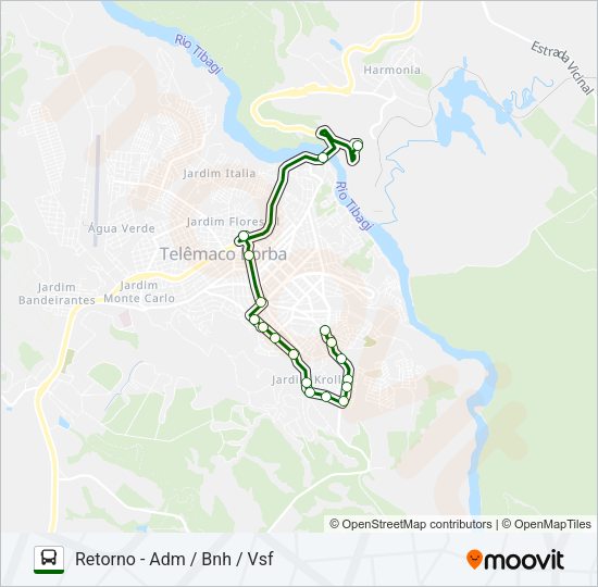 Mapa da linha KLABIN MA MONTE ALEGRE de ônibus