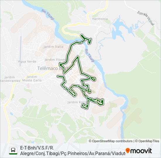 Mapa da linha KLABIN MA MONTE ALEGRE de ônibus