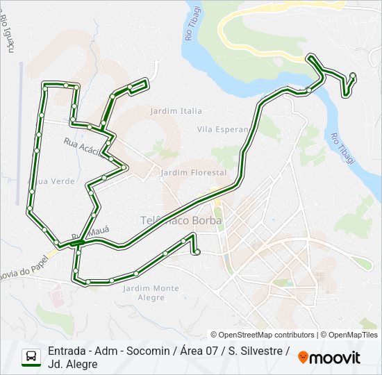 Mapa da linha KLABIN MA MONTE ALEGRE de ônibus