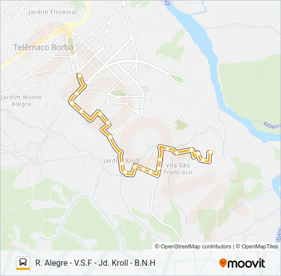 10400 R. ALEGRE / VILA SÃO FRANCISCO / JD. KROLL Bus Line Map