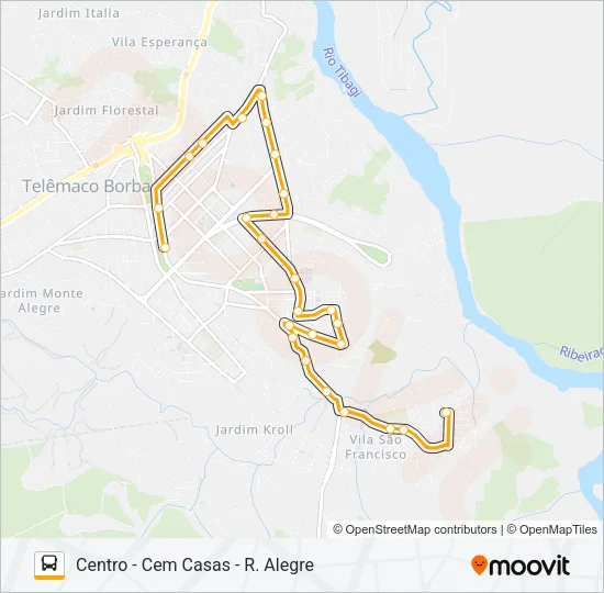 10400 R. ALEGRE / VILA SÃO FRANCISCO / JD. KROLL Bus Line Map
