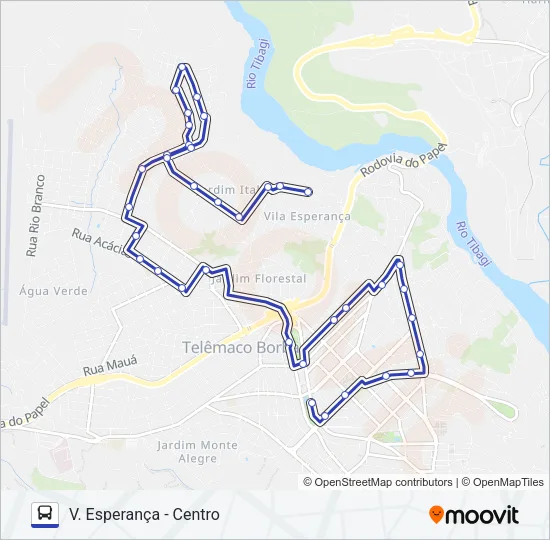 10500 VILA ESPERANÇA / MONTE SINAI / VILA OZORIO Bus Line Map