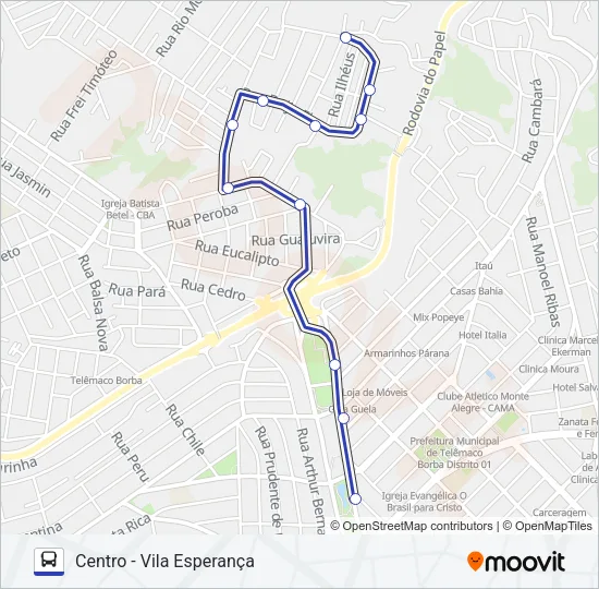 10500 VILA ESPERANÇA / MONTE SINAI / VILA OZORIO Bus Line Map