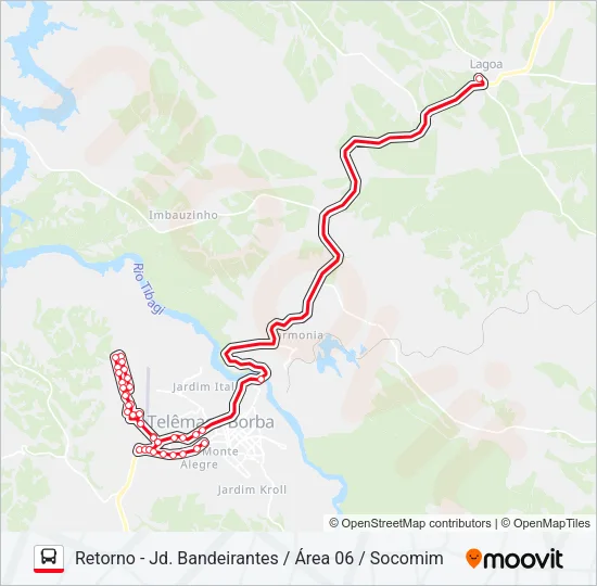 LAGOA - TELÊMACO TELÊMACO - LAGOA Bus Line Map
