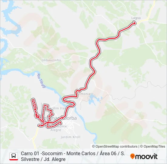 LAGOA - TELÊMACO TELÊMACO - LAGOA Bus Line Map