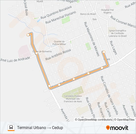 UFSC/CEDUP bus Line Map