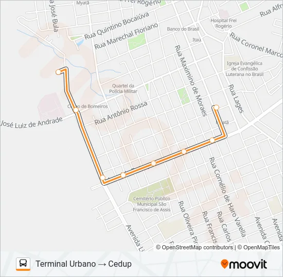 UFSC/CEDUP Bus Line Map