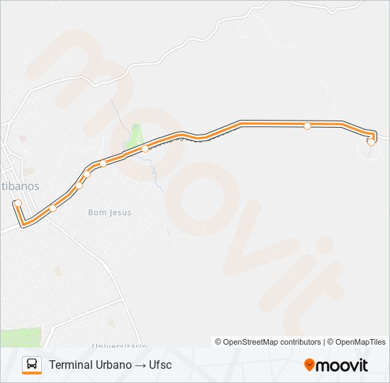 Mapa de UFSC/CEDUP de autobús