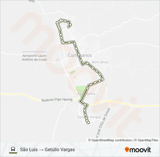 GETÚLIO VARGAS/SÃO LUÍS Bus Line Map