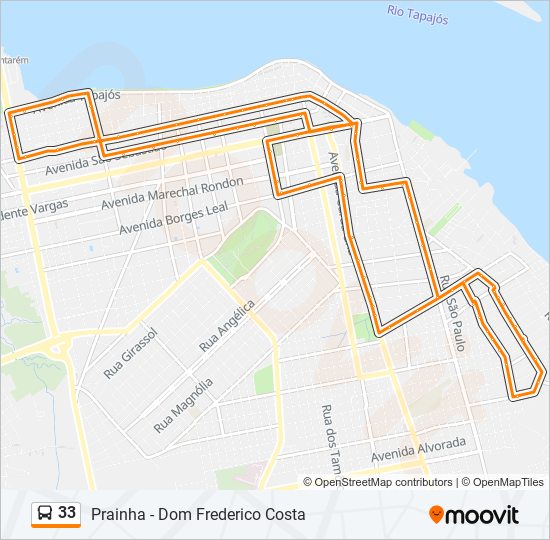 33 bus Line Map