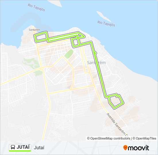 Mapa da linha JUTAÍ de ônibus