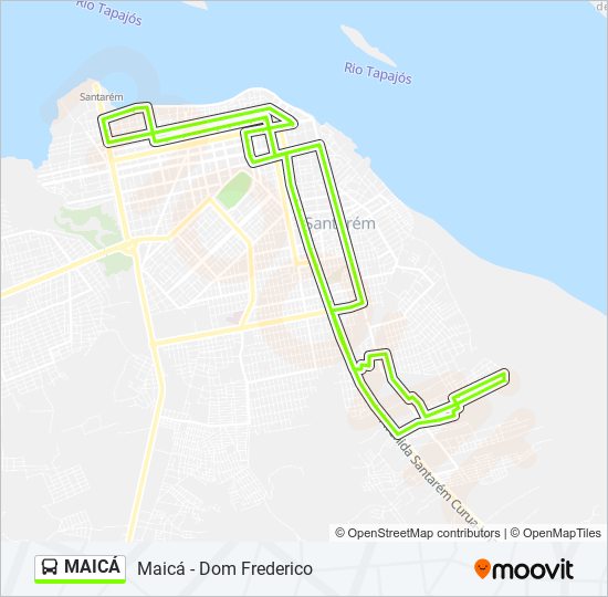 Mapa da linha MAICÁ de ônibus