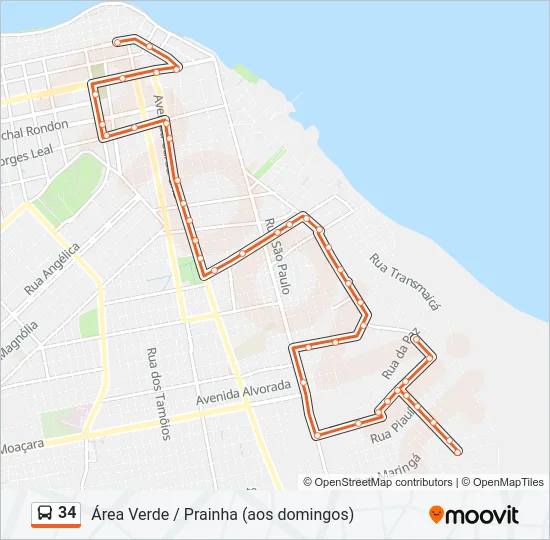34 Bus Line Map