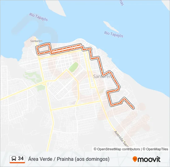 34 Bus Line Map