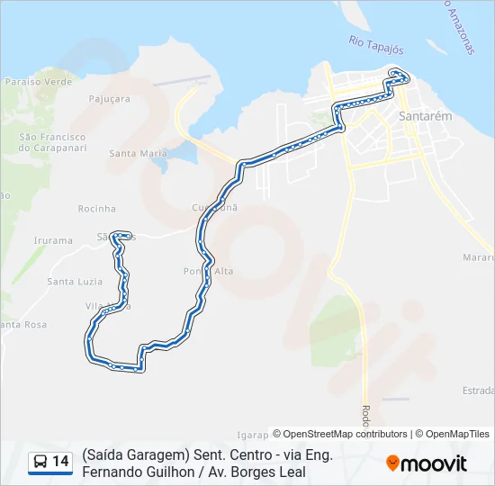14 Bus Line Map