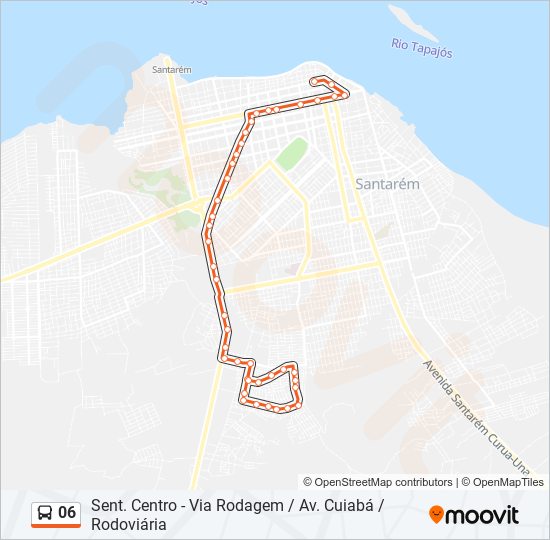 Mapa da linha 06 de ônibus