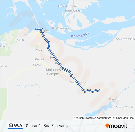 GUA Bus Line Map