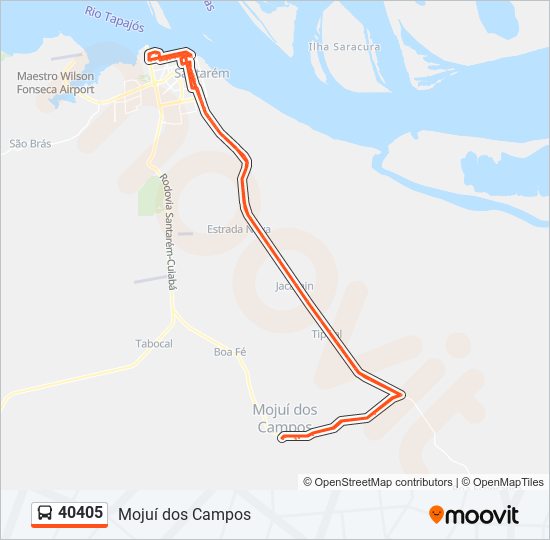 Mapa de 40405 de autobús